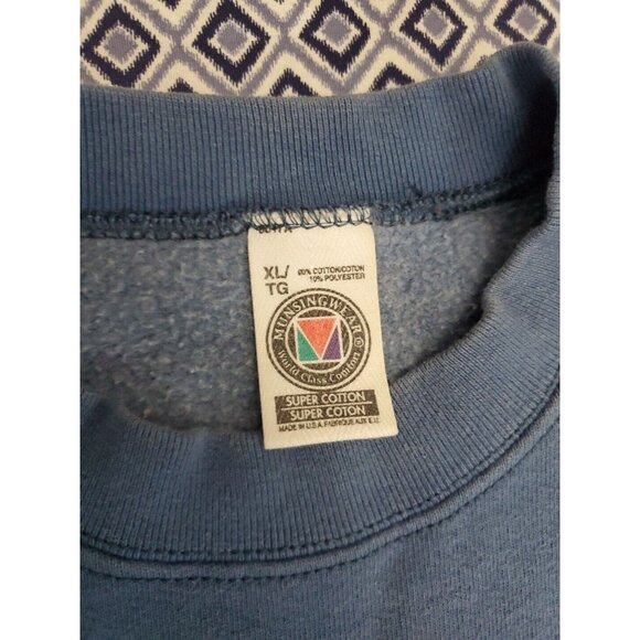 Vintage USA 90s Blue Sweater Men's Size XL American Flag - Picture 15 of 16